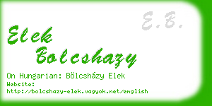 elek bolcshazy business card
